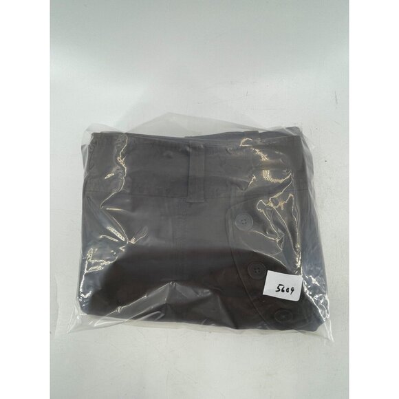 Ann Taylor Loft Women's Brown Wide Leg Cropped Khaki Pants Buttons Size 14 - Picture 13 of 13